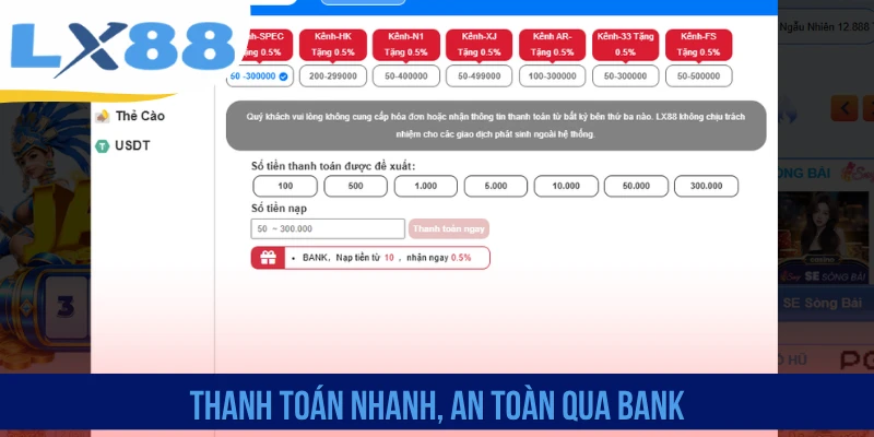 Thanh toán nhanh, an toàn qua bank